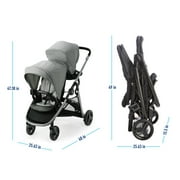 Graco Ready2Grow LX 2.0 Double Stroller Features Bench Seat and Standing Platform Options, Clark, Grey
