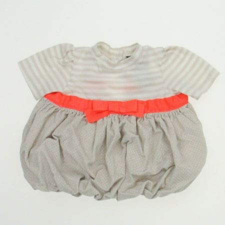 

Pre-owned Cynthia Rowley Girls Ivory Stripe | Orange Dress size: 3-6 Months