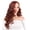 Orange, variant on New women's long curly wig orange-red middle-parted large waves simulated scalp high-temperature silk lazy style hairstyle