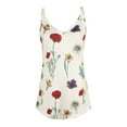thumbnail image 5 of DYMADE Women Casual V-Neck Printed Loose Holiday Vest Top, 5 of 6