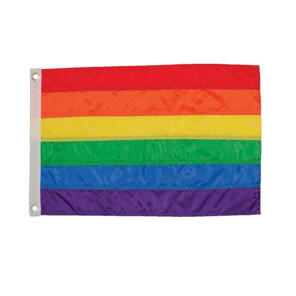 In the Breeze 3610 — LGBTQ  Pride Rainbow Stripes Polyester Flag 12 x 18 Inches — Garden and Boat Grommet Flag