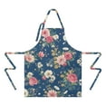 thumbnail image 2 of Pioneer Flower Floral Print Pattern Apron-Garden Aprons for Women with Pockets-Cotton Linen Waterproof Kitchen Cooking Gardening Aprons Adjustable for Kitchen,Cooking,BBQ and Salon 33x27 Inch, 2 of 7