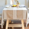 thumbnail image 1 of Table Cloth,Shrink-Proof Tablecloth Coffee Table Clothes Cotton Linen Dust-Proof Table Cover with Tassels Wrinkle-Proof Table Cloth for Party Kitchen Dinning Table Decoration ( Square,55’’ x 55’’ ), 1 of 7