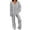 Grey, variant on 2 Piece Women's Hooded Sweatsuits Set V-Neck Winter Long Sleeve Long Pants, Thick Warm Loose Fit, Comfortable Stretchy For Cold Day Casual Wear,Size:L