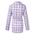 thumbnail image 2 of Akiihool Wool Coats for Women Women's Plus Size Plaid Coat Lapel Button Notch Lapel Single- Peacoat (Purple,XL), 2 of 5