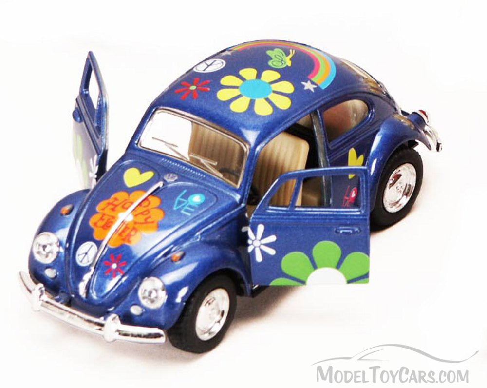 1967 Volkswagen Classical Blue Hippie Beetle 1:32 Scale Die Cast Hobby Model Car 