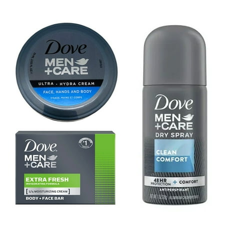 Dove Men s Essentials Everyday Lotion  Soap & Deodorant Travel - 3 Pack