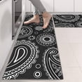 thumbnail image 2 of Kitchen Rugs Sets Of 2,Black Paisley Pattern Anti Fatigue Kitchen Mat Rugs Non Slip Washable,Decorative Kitchen Floor Mats for Kitchen,Sink,Laundry,17"X47", 2 of 5