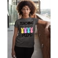 thumbnail image 2 of Easter Teaching My Favorite Peeps Egg Hunting Christian School Event Women's T-shirt, M, Charcoal, 2 of 5