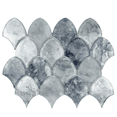 thumbnail image 6 of The Tile Life Seashell 2x4 Cyan Glass Fish Scale Backsplash Wall Tile - 1 Sheet (0.92 Sq. ft.), 6 of 14