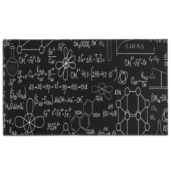 Math Equations Chemistry Structures Black Pattern Door Rugs,Washable Non Slip Door Mats Indoor,Decorative Door Mats,Entry Mat Indoor for Entrance,Bedroom,Kitchen,Bathroom,17"x30"