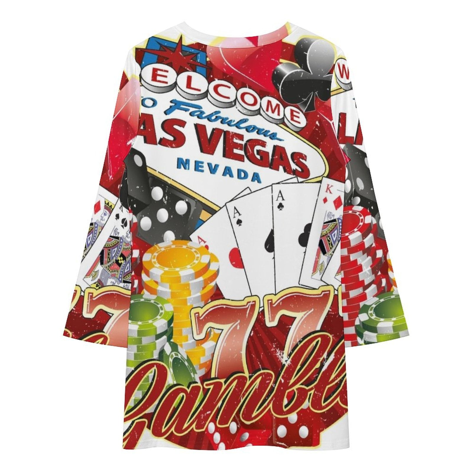 Las Vegas Casino Gambler Long Sleeved Dress prom dress festival outfit  women - Walmart.com