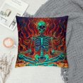 thumbnail image 2 of Orinice Skeleton Lotus Fire Graphic Decorative Throw Pillow Cover for Home Couch Living Room Bed Sofa - Aesthetic Decorative Pillowcase for Men Women Boy Girl - 1PC Pack 18x18in, 2 of 5