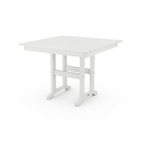 POLYWOOD 37" Rectangular Farmhouse Plastic Dinner Table, White