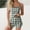Green, variant on Black Plus Size Travel Outfits for Women Thin Checkered Pajama Set Sleeveless Halter Short Workout Outfits,XXL