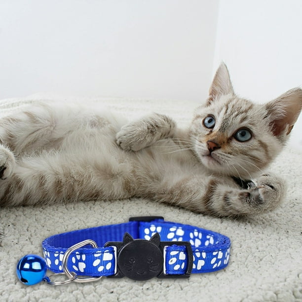 «Collar para gatos con cierre de seguridad y (collar de nylon tejido de colores para mascotas)»