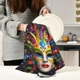 thumbnail image 6 of Coolnut Mardi Gras Carnival Mask Feathers Kitchen Dish Towel Set,Drying Kitchen Towels Tea Towels Gift Set for Drying Cleaning Cooking Baking 4Pcs Wash cloth, 6 of 7