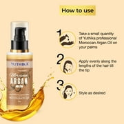 Yuthika Moroccan Argan Oil for Hair, Moisturizing and Strengthening Silky Penetrating Hair Oil, 100ml / 3.38 fl oz