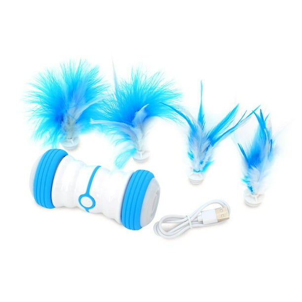 Varita ejercitadora electrónica automática para gatitos y mascotas, divertida varita interactiva para gatos, juguete de plumas, palo de Teaser para interiores