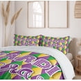 thumbnail image 6 of Ambesonne Mardi Gras Duvet Cover Sets, Word on Diamond Backdrop, 2-King, Fern Green Marigold, 6 of 7
