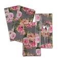 thumbnail image 4 of S4Sassy Gray Stripe & Ranunculus Floral Printed Napkin Basic Everyday Use Table Linen Dinning Set 18 x 18"(Pack of 6), 4 of 7
