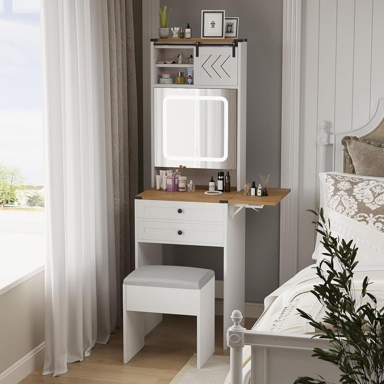 short dressing table Amish Ostego Shaker Vanity Dressing Table with Mirror