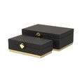 thumbnail image 6 of Baskura Vinyl Rattan Rectangular Box Set - Black- Gold Metal Base -, 6 of 11