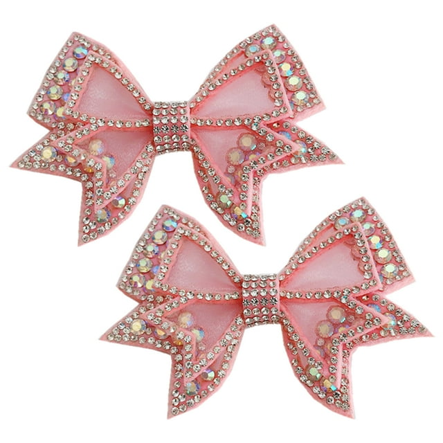 1 par de dijes para zapatos, dijes con lazo y diamantes de imitación, accesorios de decoración para bolso y zapatos