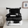 thumbnail image 5 of Homewish Black White Checkered Full Size Comforter Sets,Contemporary Aesthetic Bedding Comforter Set,Black Reversible,3-Piece,1 Comforter and 2 Pillowcases, 5 of 7