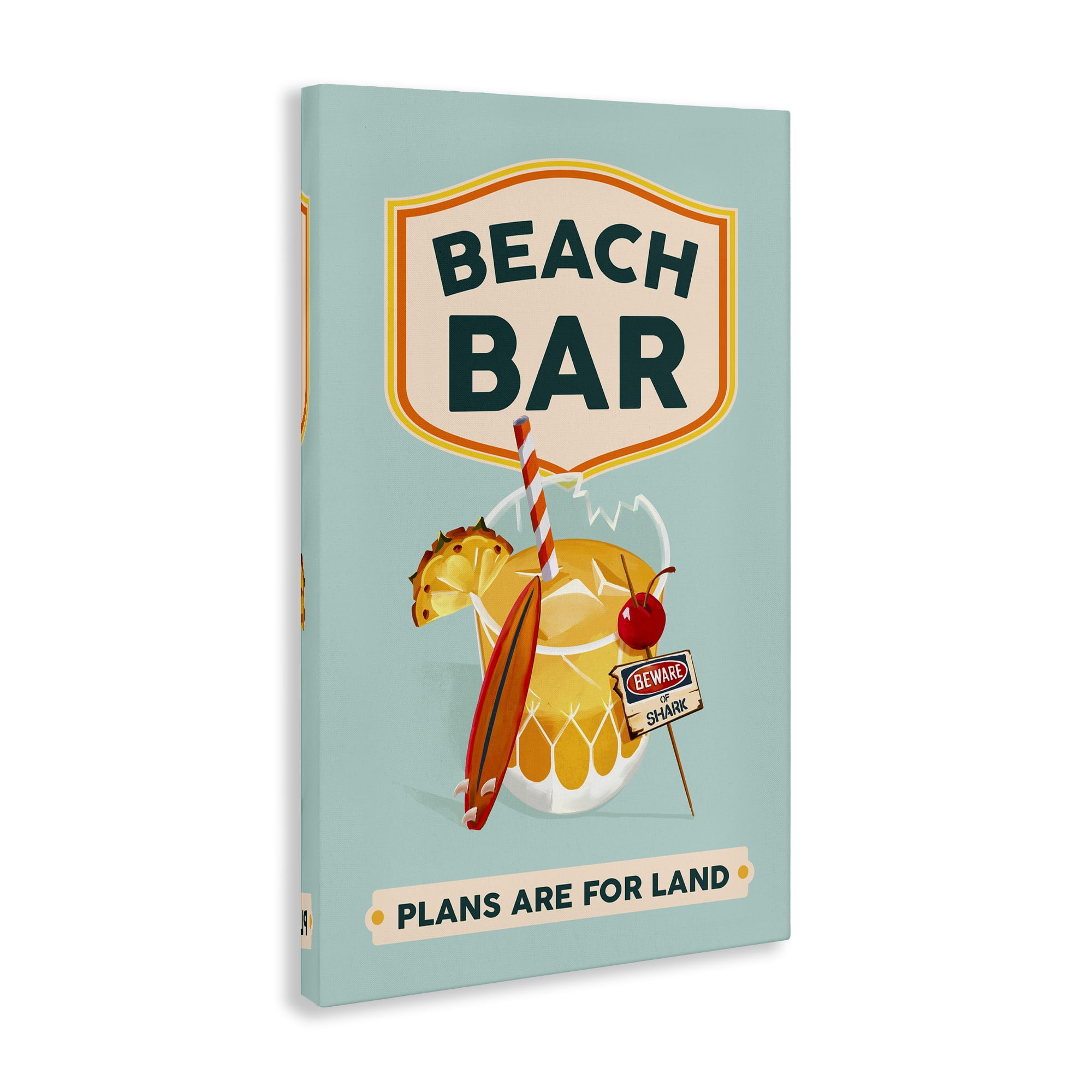 Stupell Industries Beach Bar Cocktail Food & Beverage Painting Wrapped Canvas Art Print Wall Art, 16 x 24