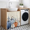 thumbnail image 3 of Thanksgiving Fall Cabinet Curtain 35"Wx35"L,Dustproof Under Sink Skirt with Self Adhesive Tape,Farmhouse Orange Blue Pumpkin Leaf Cabinet Curtain Cover for Kitchen Sink,Bathroom Vanity,Laundry Room, 3 of 9