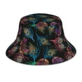 thumbnail image 3 of Daiia Feathers And Butterflies Pattern Bucket Hat - Trendy Cotton Sun Hat for Beach, Golf, Fishing - Fun Outdoor Vacation Boonie for Men and Women, 3 of 9