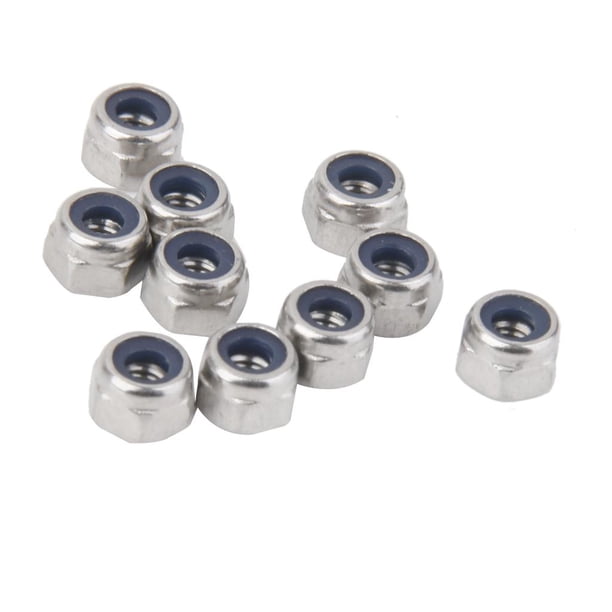 10 tornillos autoblocantes con inserto de collar de nailon A2 de acero inoxidable M3