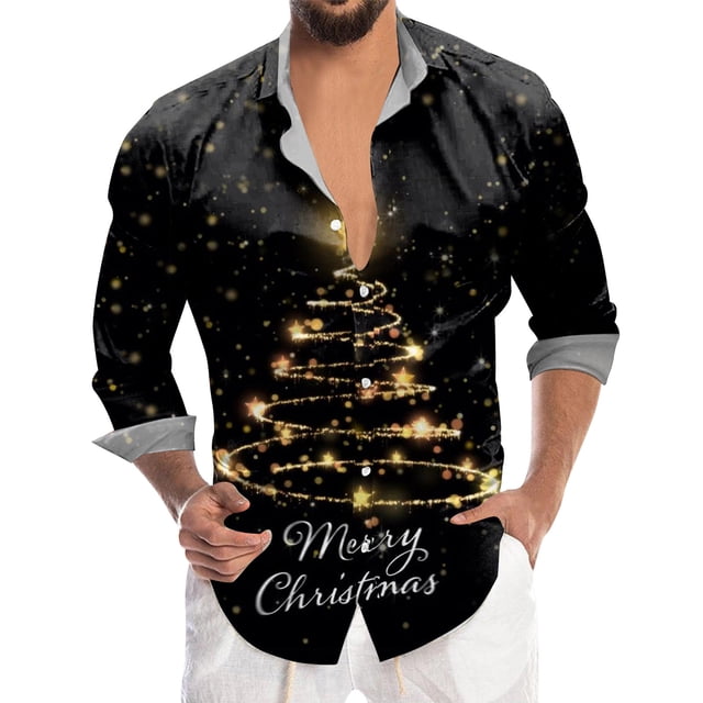 Playeras Deportivas Para Hombre, Camiseta De Manga Corta Con Solapa Y Estampado Digital 3D De Papá Noel Navideño