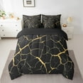 thumbnail image 2 of Manfei Marble Watercolor 7-Piece Twin Bedding Sets,Tie Dye Bedding Comforter Set,Gold Metallic Breathable Sheet Sets,Lightweight Marbling Room Decoration,Reversible, 2 of 7