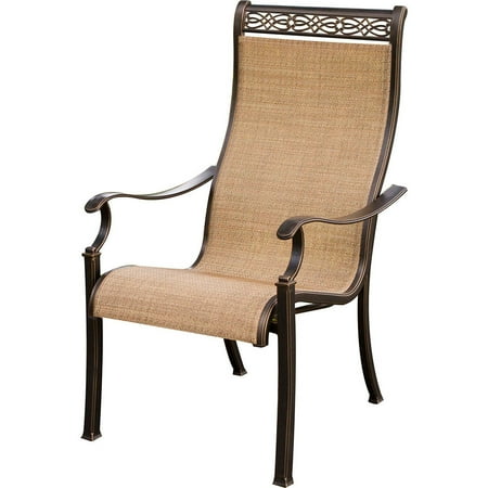 Hanover Monaco 5-Piece Dining Set with 29 in. Glass-Top Table and Sling Dining Chairs, Seats 4