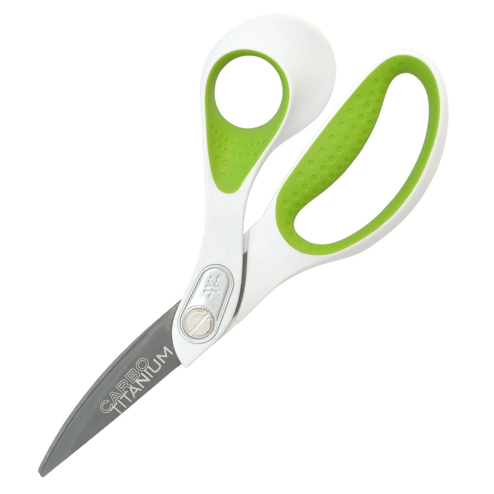 Westcott CarboTitanium Bonded 8" Bent Scissors, Green/White