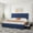 Blue, variant on 2025 New Queen Size Bed Frame with 4 Storage Drawers, Faux Leather Upholstered Platform Bed Frame with Adjustable Headboard, Diamond Stitched Button Tufted, No Box Spring Needed