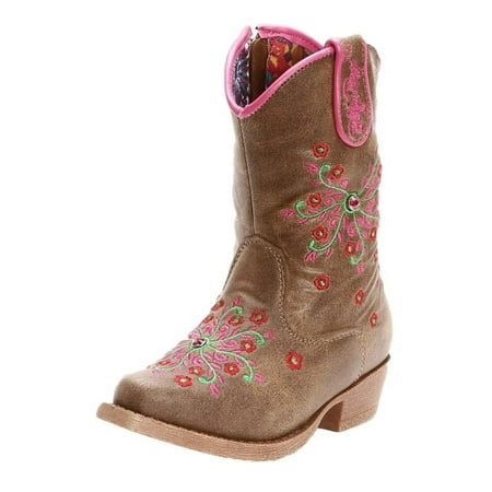 Blazin Roxx Western Boots Girls Savvy Cowboy Kids Floral Brown