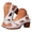 Silver, variant on Women's Dressy Wedge Sandals with Arch Support Adjustable Straps Chunky Block Heel Breathable Hollow Out Leather Slingback Sandals(Gold,Size 6.5)