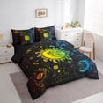 thumbnail image 3 of Manfei Boho Sun Flower 7-Piece Bedding Comforter Set,Constellation Astrology King Bedding Sets,Neno bohemian Mushroom Bed Sheets For Girls Kids,Super Cozy Room Decor Reversible, 3 of 8