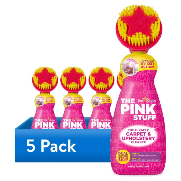 (5 pack) The Pink Stuff Carpet & Upholstery Stain Remover with Scrubber, 16.9 fl oz