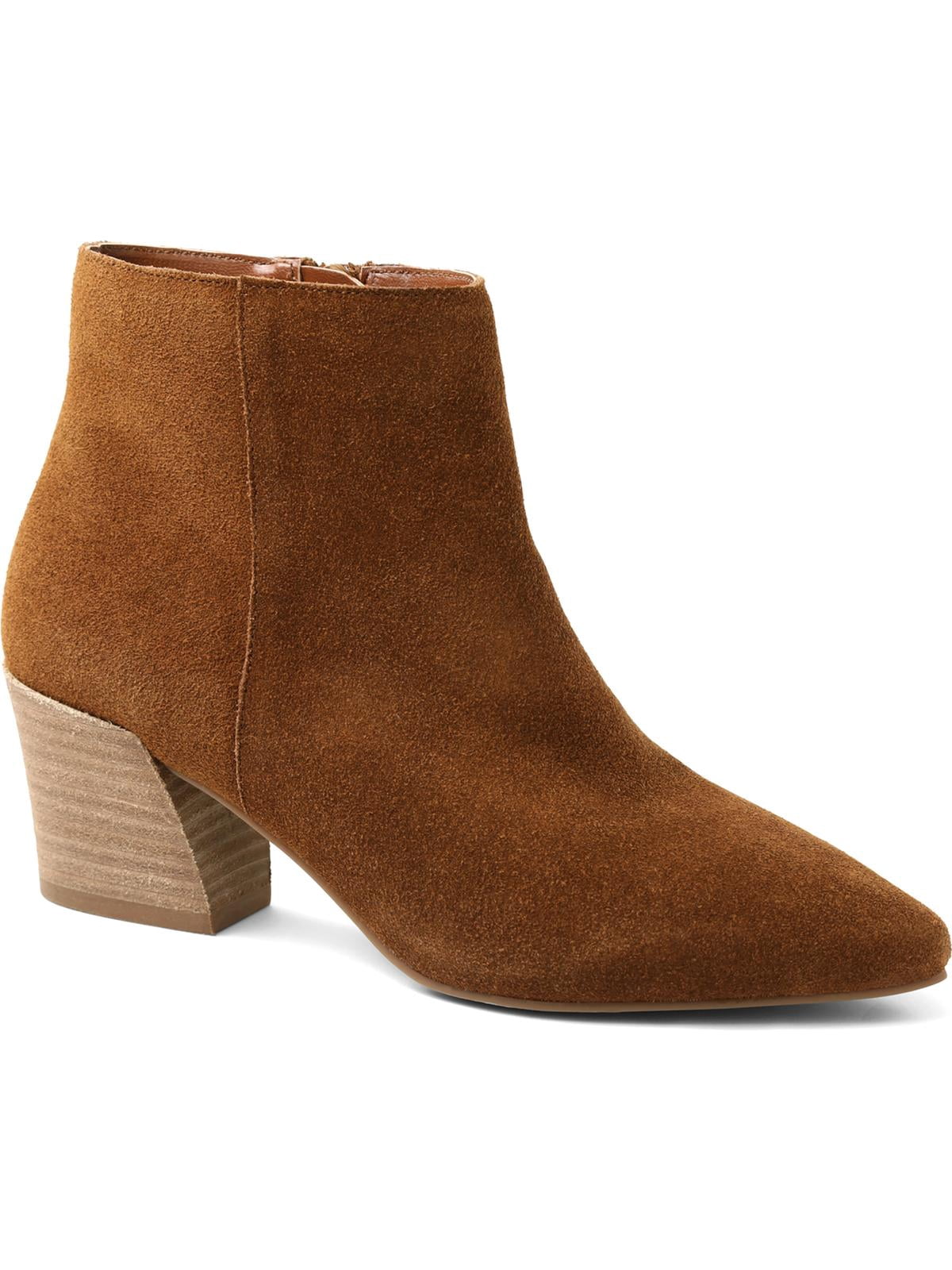 Kensie Womens Leyton Suede Stacked Heel 