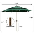 thumbnail image 2 of EliteShade Sunbrella Solar 9ft 3 Tiers Market Umbrella with 80 LED Lights Patio Umbrellas Outdoor Table with Ventilation and 5 Years Non-Fading Top, Emerald, 2 of 5