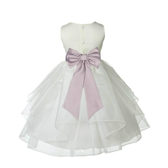 Ekidsbridal Ivory Biscotti Shimmering Organza Flower Girl Dress Junior Beauty Pageant Mini Bridal Gown Ballroom Dance Recital 4613T 2
