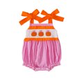 thumbnail image 5 of Vdoaml Baby Girl Halloween Outfit Newborn Spaghetti Straps Romper Infant Holiday Party Smocked Bodysuit Pink 6-12 Months, 5 of 5