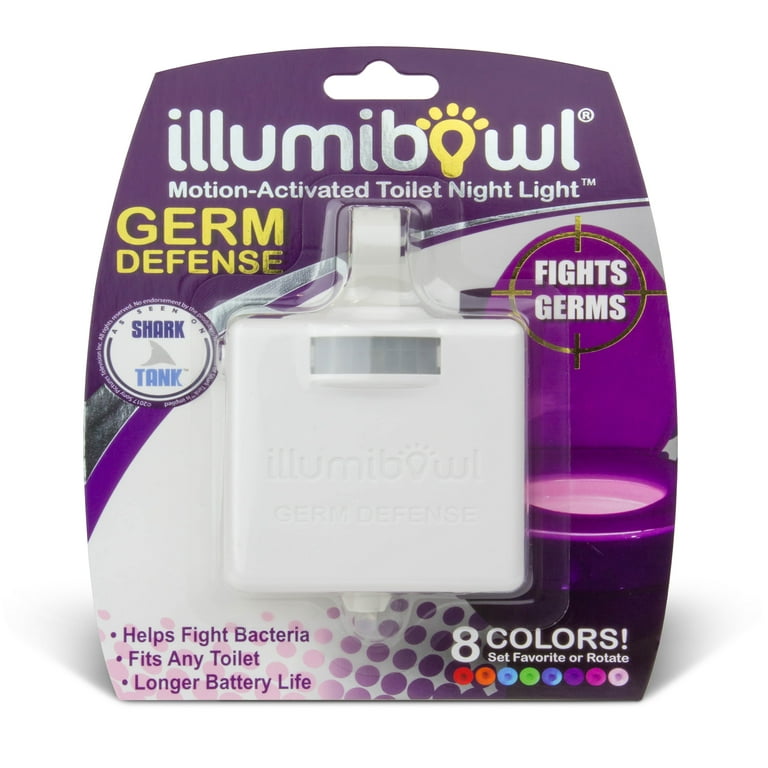 Illumibowl Toilet Night Light Motion Activated 8 Color LED Germ