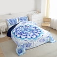 thumbnail image 3 of jejeloiu Ancient Floral Blossom Twin Comforter Sets,Boho Bohemian Flower Bedding Set For Kids Reversible 2-Piece, 3 of 8
