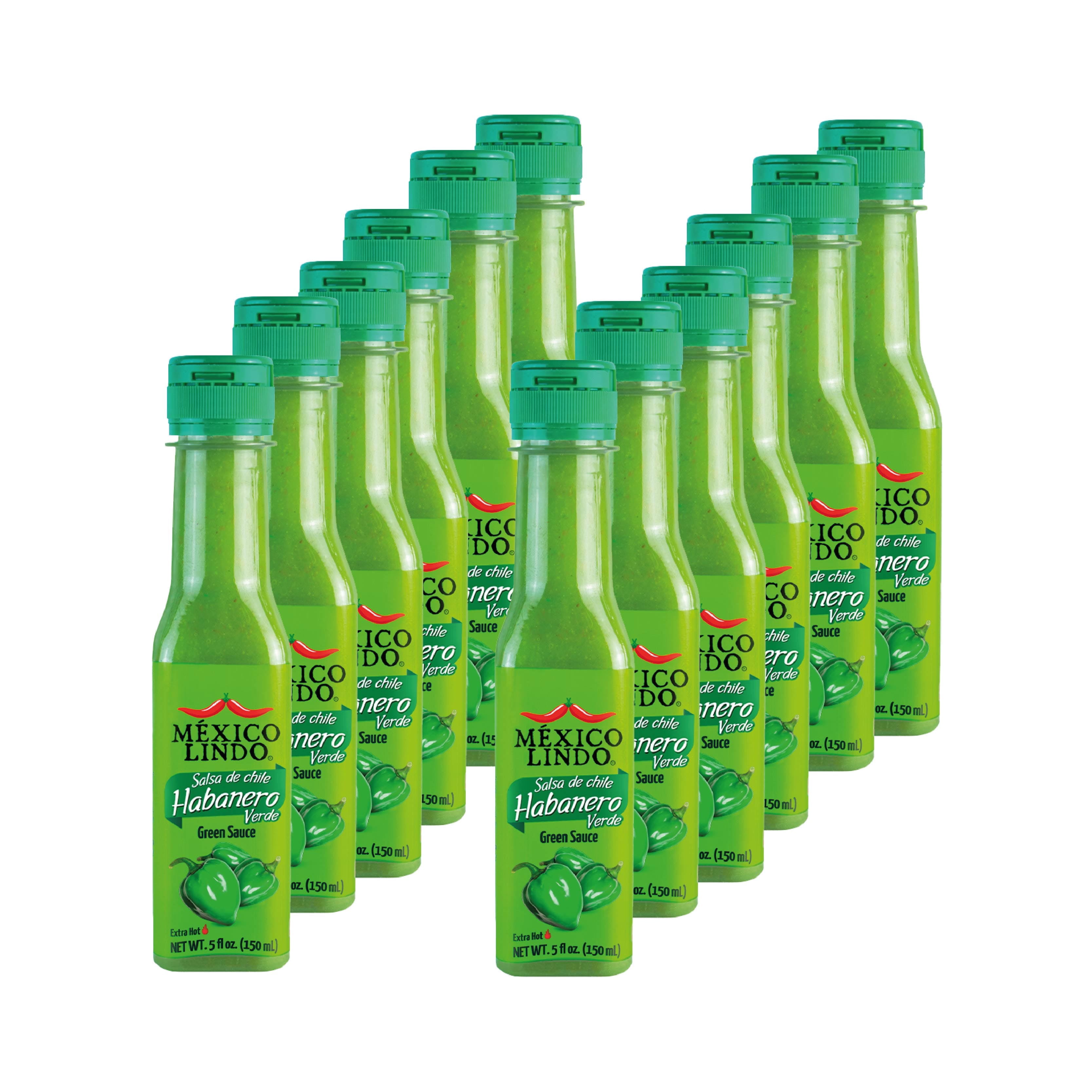 Mexico Lindo Habanero Hot Sauce Green, 12-Pack, 5 oz