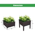 thumbnail image 3 of Free Splicing Injection Planting Box,Plastic Raised Garden Bed,Flower Box Kit,Rattan Style Grow Planter Care Garden Planter, Self-Watering Herb Planter, Raised Garden Beds in/Outdoor (2Pcs, Brown), 3 of 6
